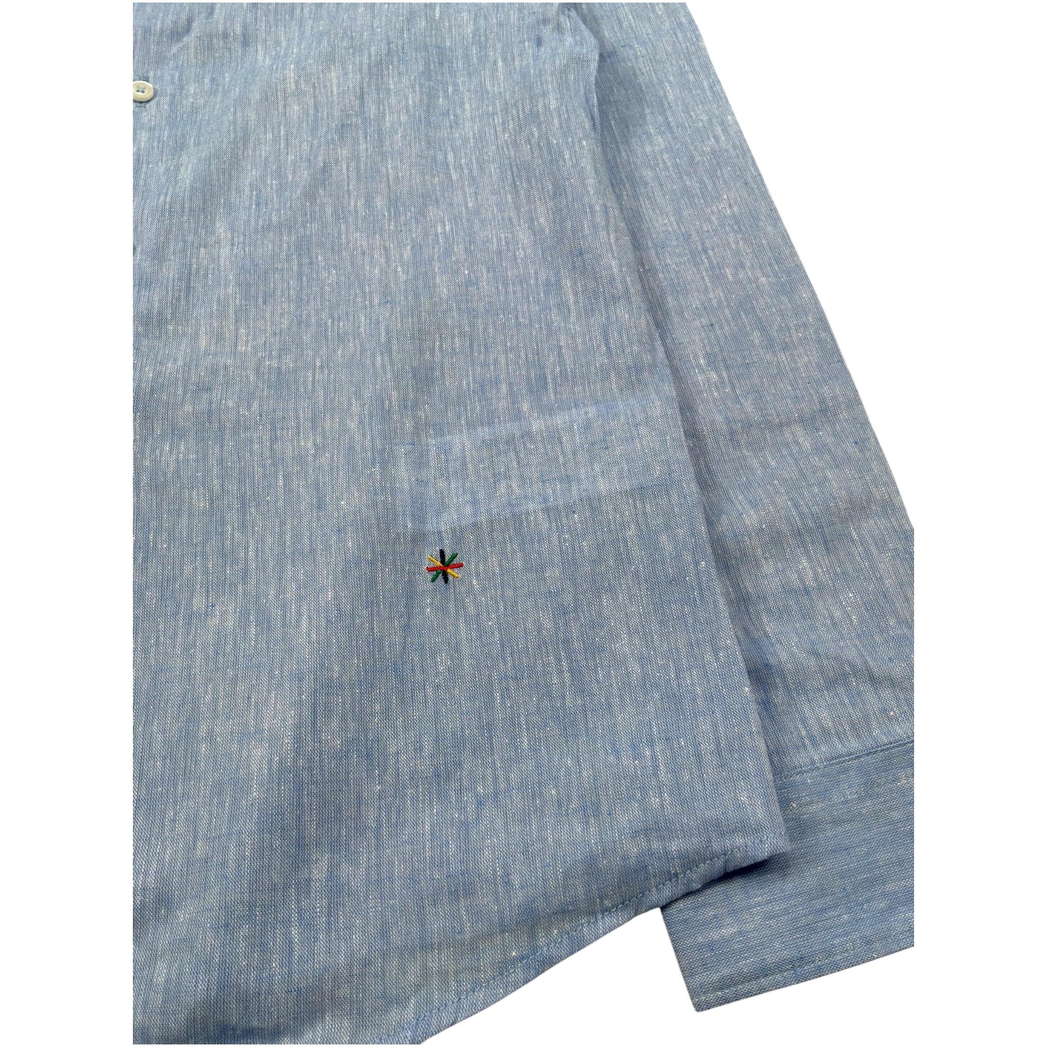 Manuel Ritz Camicia Manica Lunga tinta unita Collo Coreano Azzurro per Bambino MR2573 AZZURRO MANUEL RITZ 