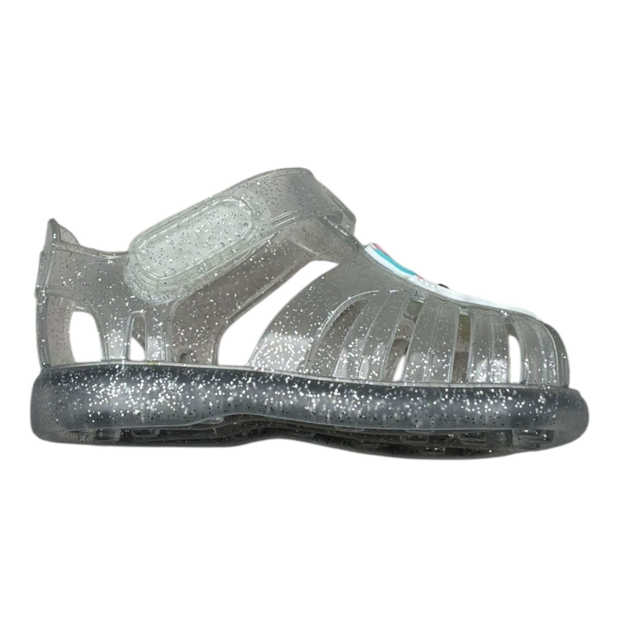 Igor Sandalo In Gomma Tinta Unita con Glitter per Neonata S10341N GRIGIO IGOR 