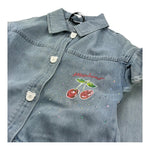 Moschino Giubbino In Denim Tinta Unita con Stampa per Bambina HDS056 AZZURRO MOSCHINO 