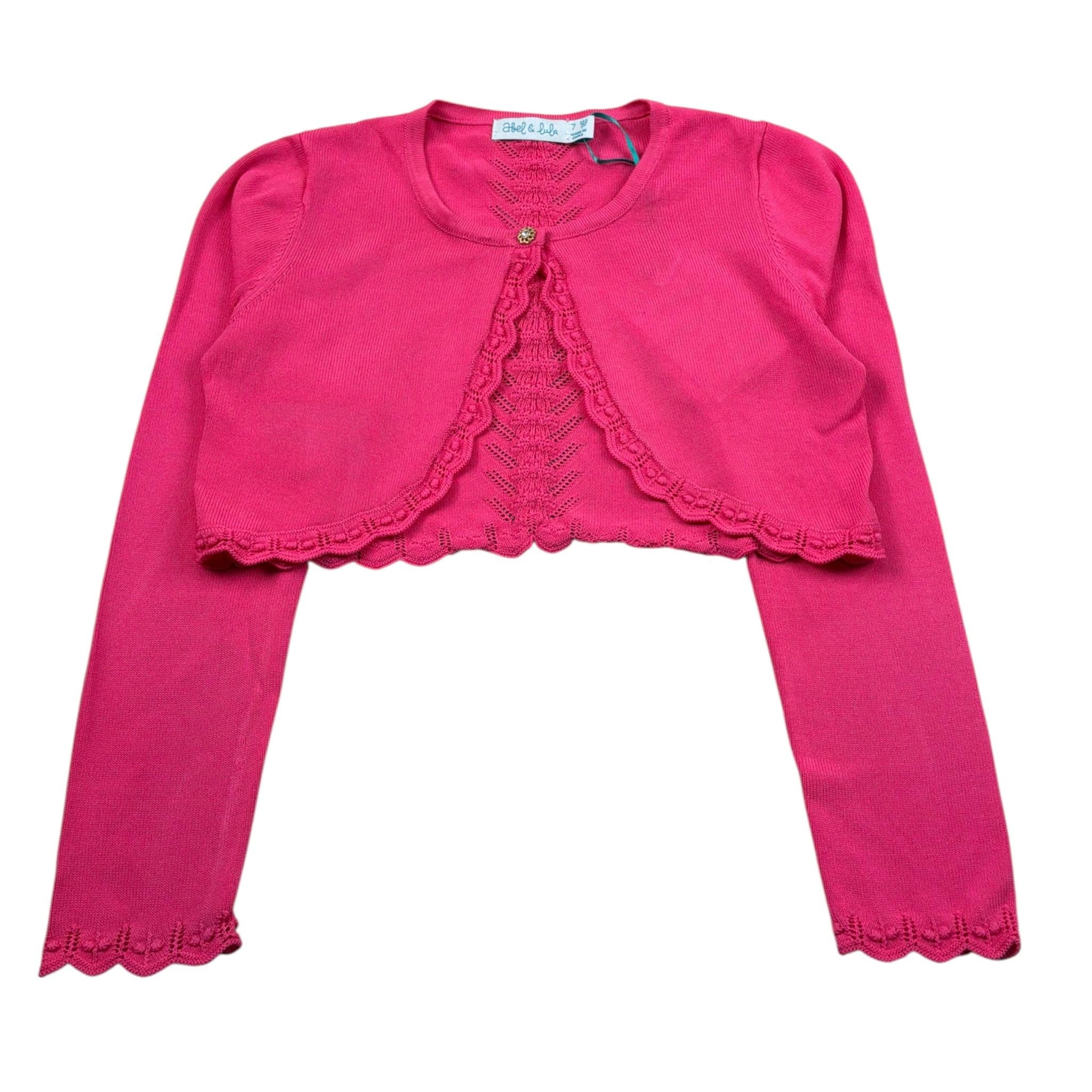 Abel & Lula Coprispalle tinta unita con Ricami Fuxia per Bambina 5366 FUXIA ABEL & LULA 