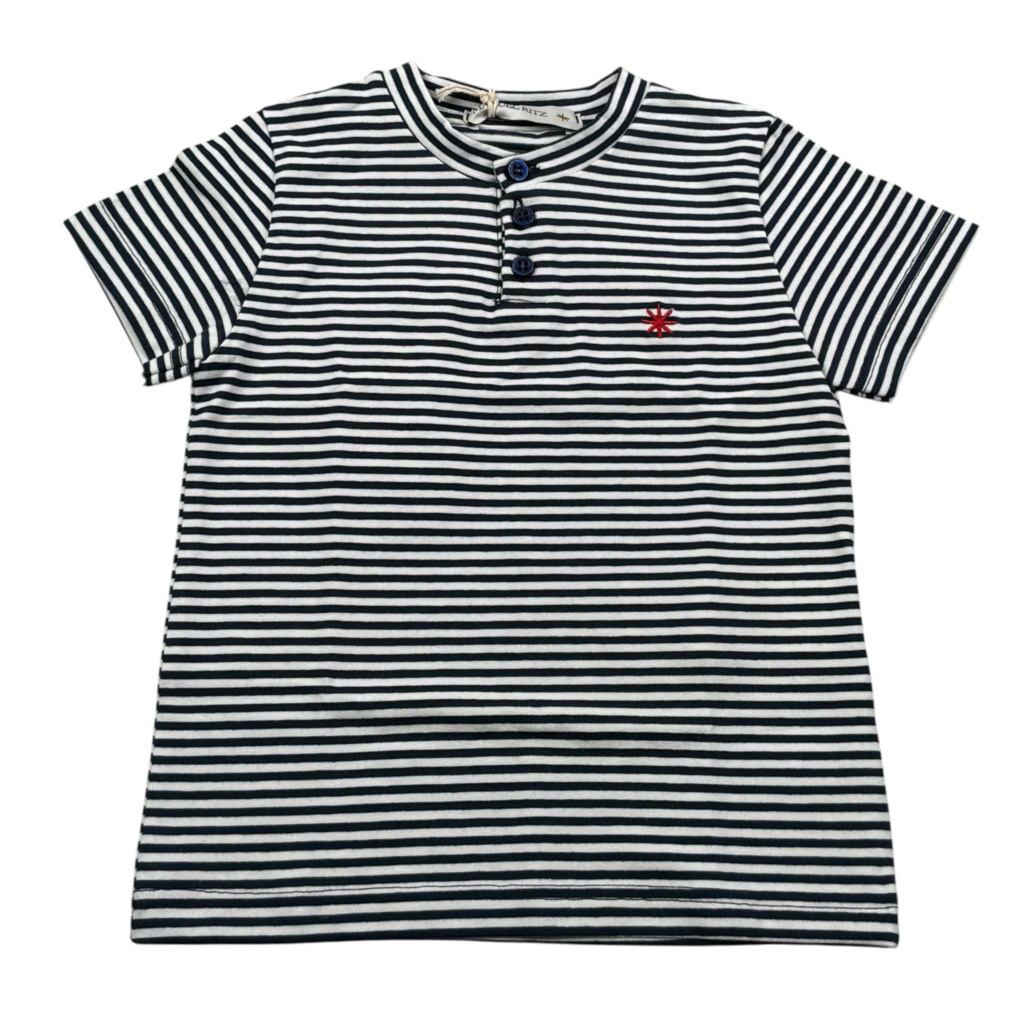 Manuel Ritz T-Shirt Fantasia A Righe per Neonato MR3087N BIANCO/BLU MANUEL RITZ 