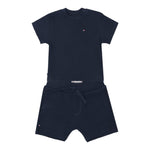 Tommy Hilfiger Complet 2 Pezzi T-Shirt-Bermuda Tinta Unita per Neonato KN0KN01597 BLU TOMMY HILFIGER 