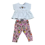 Moschino Completo 2 Pezzi T-Shirt-Leggins Bicolore per Neonata MAG011 BIANCO/ROSA MOSCHINO 