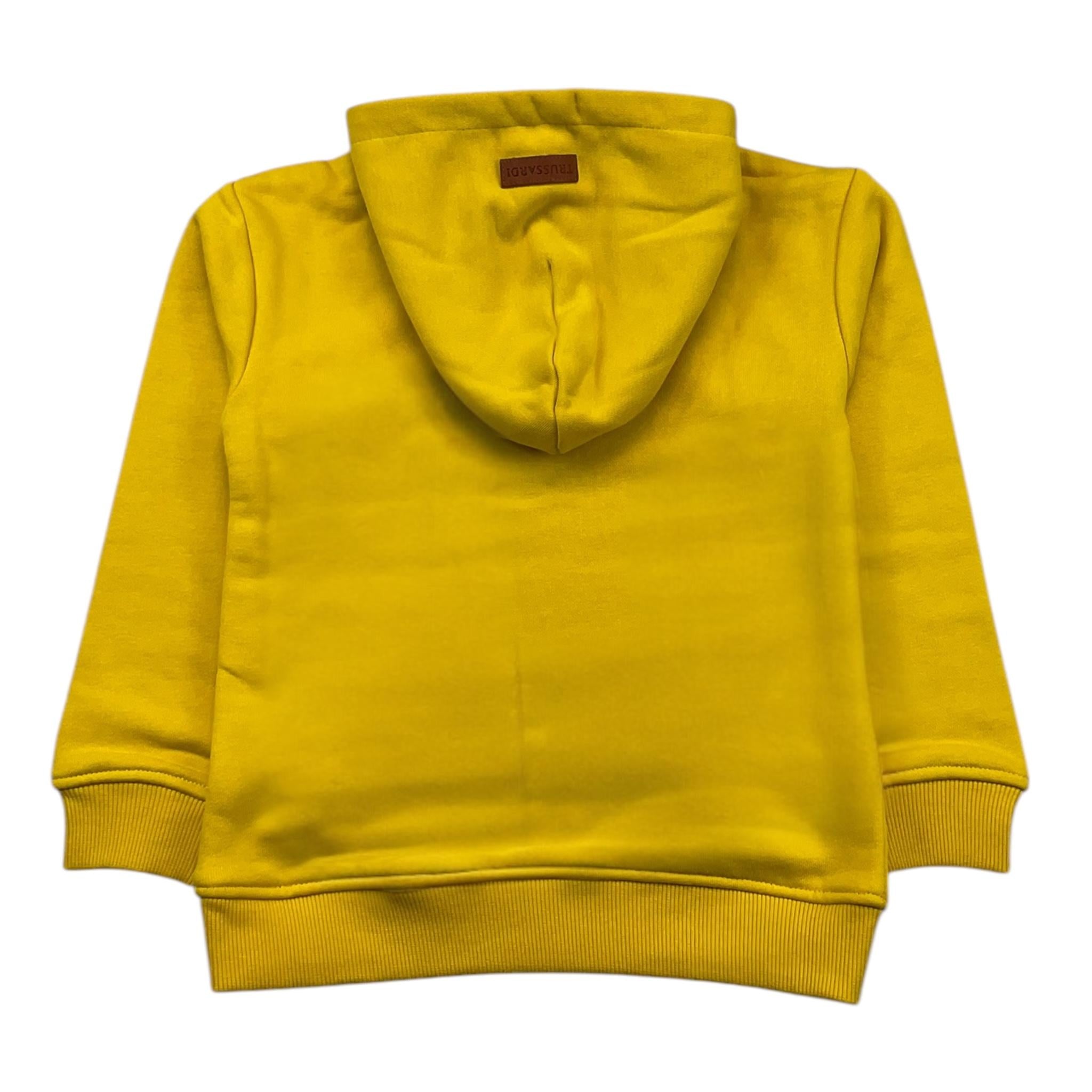 TRUSSARDI felpa chiusa con cappuccio tinta unita cn stampa Giallo per Neonato TIA24116FE GIALLO TRUSSARDI 