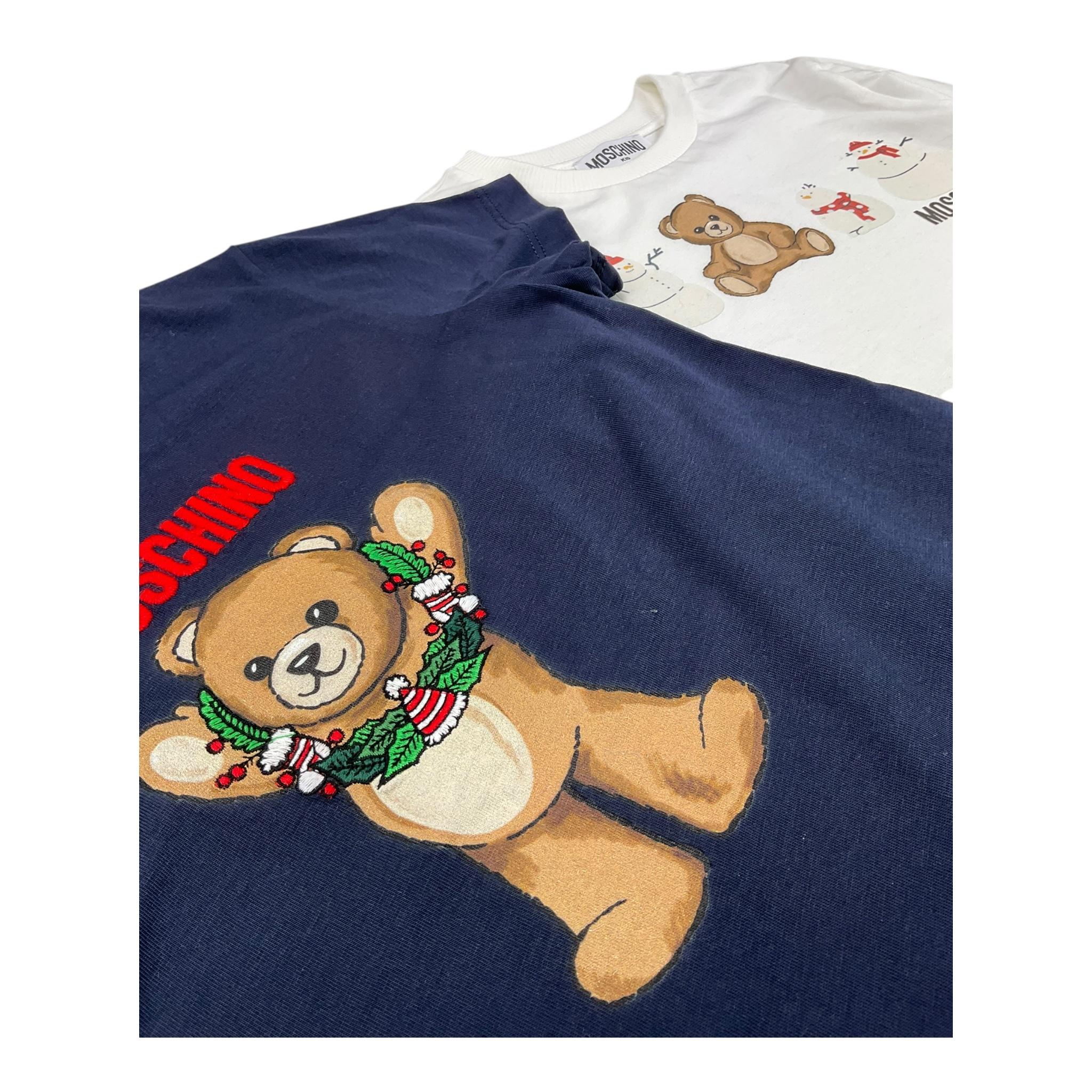 MOSCHINO completo 2pz t-shirt-shirt Bianco/blu per Bambino HVK024 BIANCO/BLU MOSCHINO 