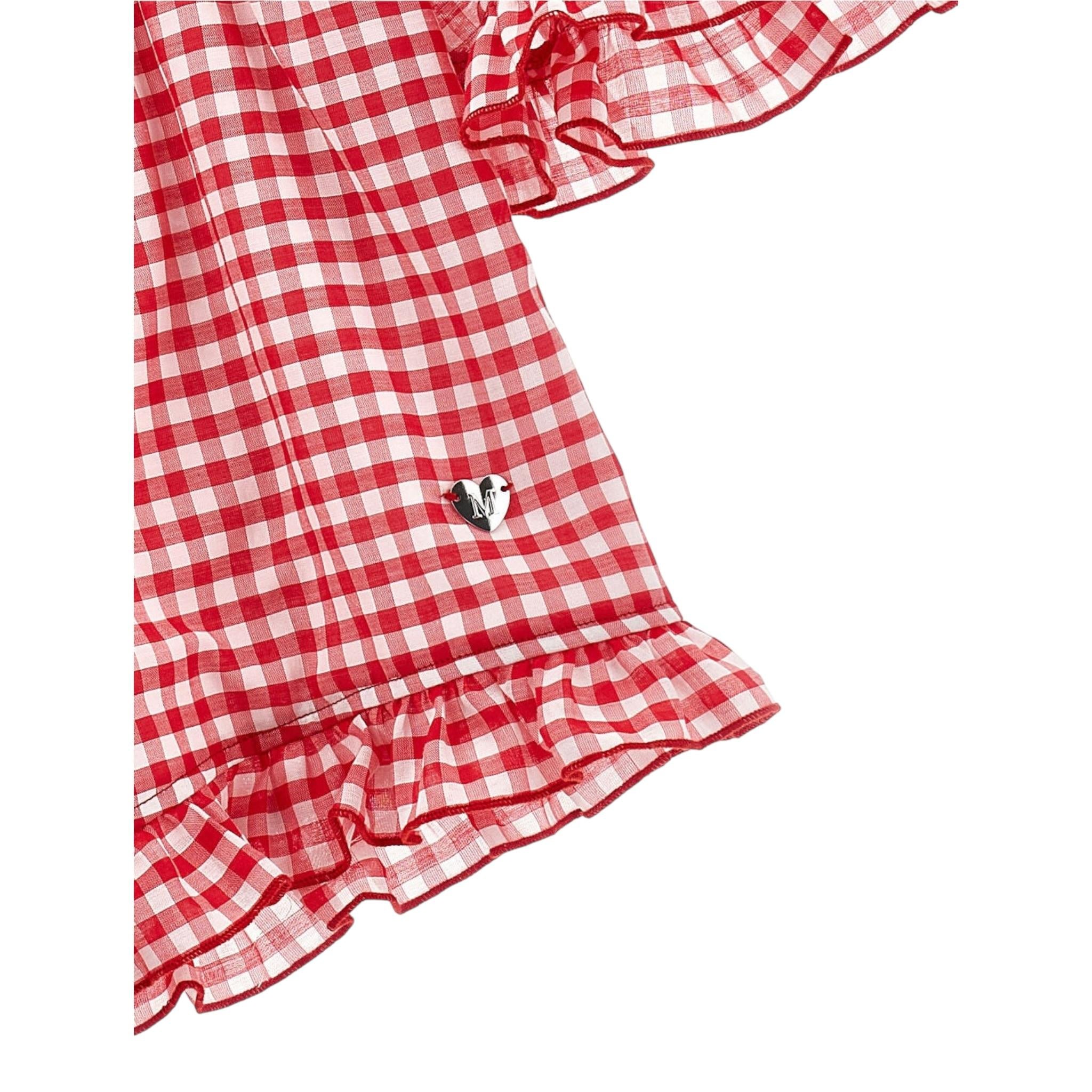 Monnalisa Tuta Intera Bicolore con Fantasia Quadri per Bambina 11E200 BIANCO/ROSSO MONNALISA 