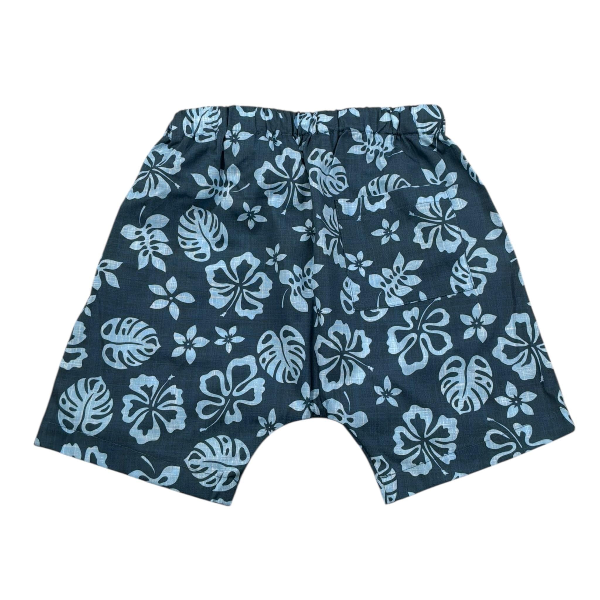 Zhoe & Tobiah Bermuda Tinta Unita con Stampe per Neonato WI2B BLU ZHOE & TOBIAH 