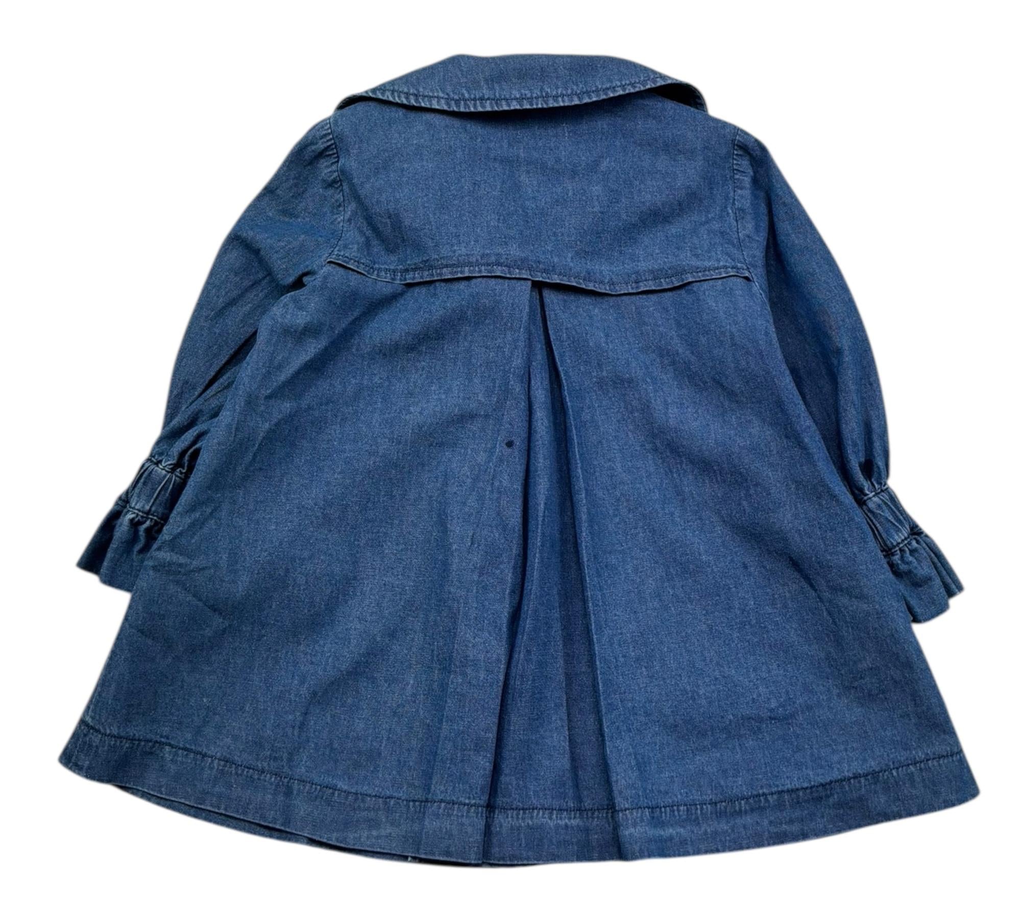 Le Bebe Cappotto In Denim Tinta Unita Doppiopetto per Neonata LBG6423 BLU LE BEBE 