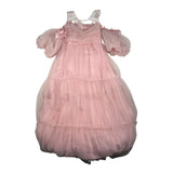 Notaro Of Kids Abito Giromanica Tinta Unita con Tulle per Bambina K23402 ROSA NOTARO OF KIDS 