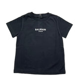 BALMAIN t-shirt girocollo tinta unita con stampa Nero per Neonato BV8611 NERO BALMAIN 