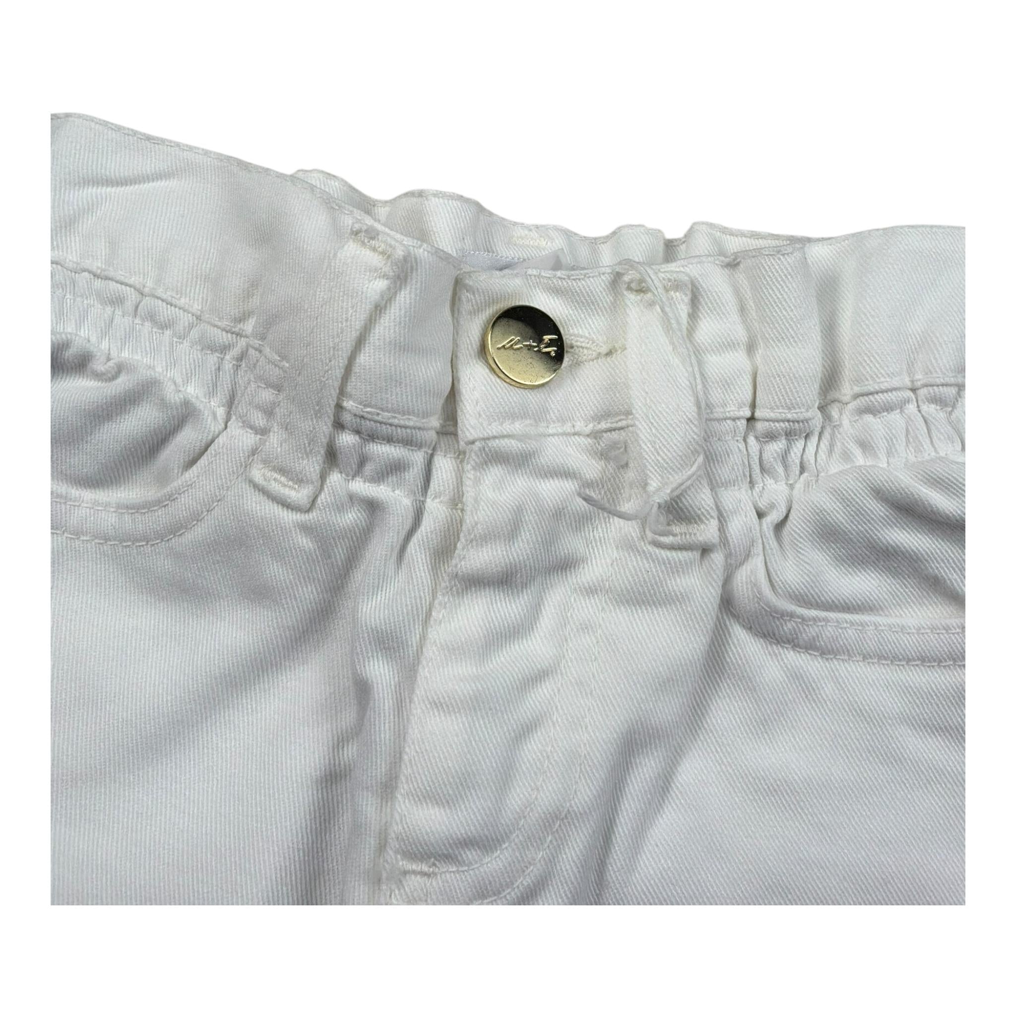 M+E' Short In Denim Tinta Unita con Elastico In Vita per Neonata UE1696N BIANCO M+E' 