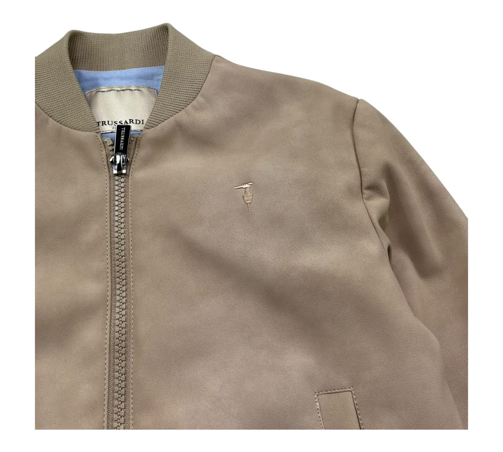 Trussardi Giubbino Tinta Unita con Zip per Bambino TBP26143GB BEIGE TRUSSARDI 