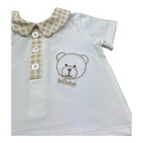 Le Bebe Pagliaccetto Mezza Manica Bicolore per Neonato LBB5280 BIANCO/BEIGE LE BEBE 