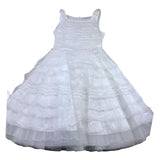 Monnalisa Abito Cerimonia Tinta Unita Giromanica per Bambina 797900 BIANCO MONNALISA 