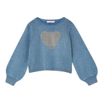 LIU JO maglia girocollo tinta unita lurex Blu per Bambina KF4075 BLU LIU JO 