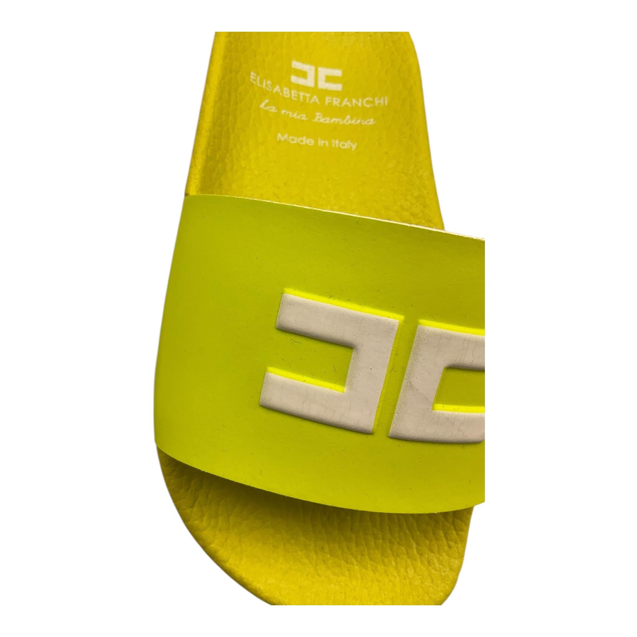 Elisabetta Franchi Ciabatte Tinta Unita con Logo per Bambina F3A0E0074 GIALLO ELISABETTA FRANCHI 