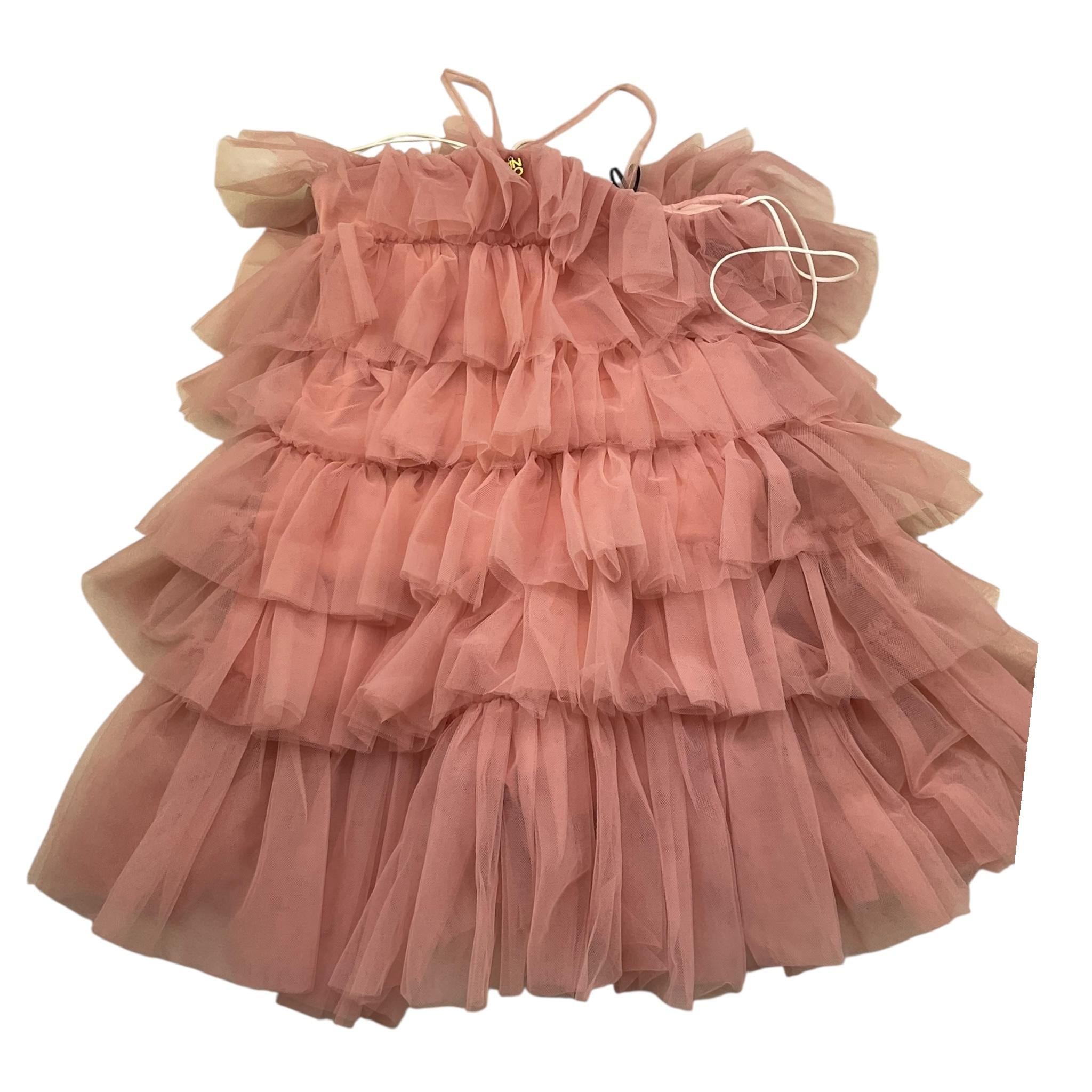 Pinko Abito Bretelline Tinta Unita In Tulle per Bambina KFTA004 ROSA PINKO 