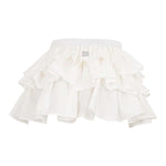 Dou Dou Gonna Tinta Unita con Balze E Elastico In Vita per Bambina DW7A61X BIANCO DOU DOU 