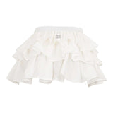 Dou Dou Gonna Tinta Unita con Balze E Elastico In Vita per Bambina DW7A61X BIANCO DOU DOU 