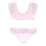 Monnalisa Costume 2 Pezzi Fascia-Slip Tinta Unita con Stampa per Bambina 39E041J ROSA MONNALISA 