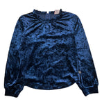 BOBOLI shirt tinta unita in velluto Blu per Bambina 729222 BLU BOBOLI 