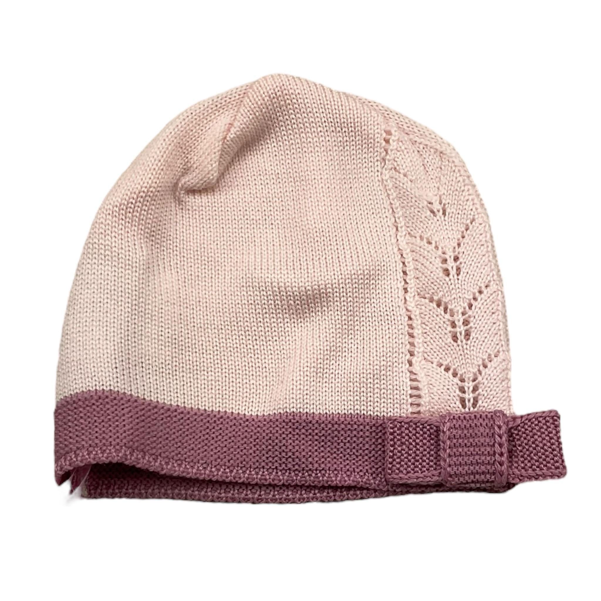 COLORI CHIARI cappello tinta unita con fiocco in contrasto Rosa per Neonata FF787885 ROSA COLORI CHIARI 