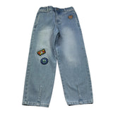 Moschino Jeans Tinta Unita con Applicazioni per Bambina HUP08X AZZURRO MOSCHINO 