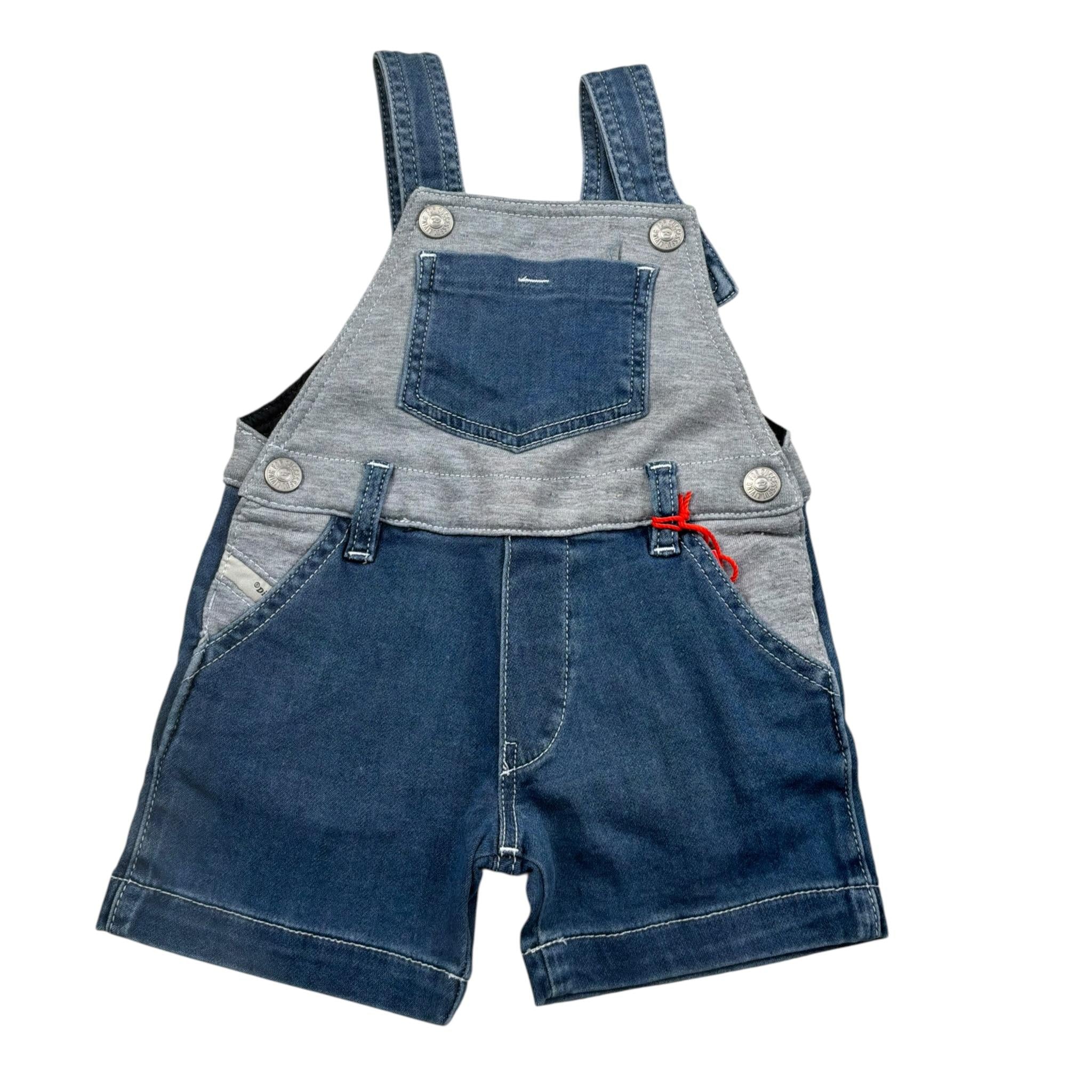 Diesel Salopette In Denim Tinta Unita per Neonato K00480 BLU DIESEL 