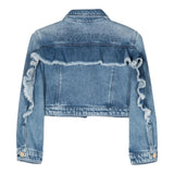 Miss Blumarine Giubbino In Denim Tinta Unita per Bambina IA4040 BLU MISS BLUMARINE 