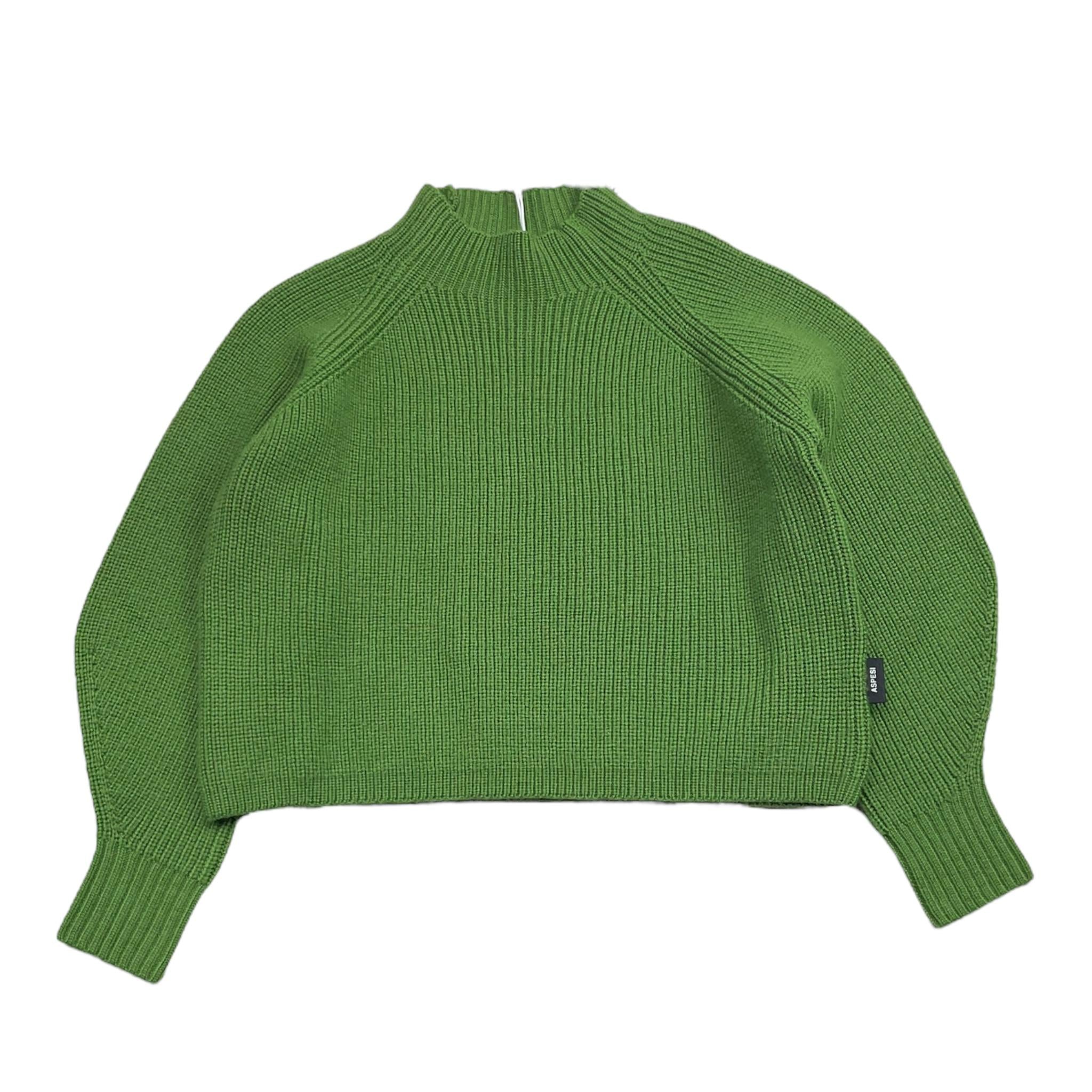 ASPESI maglia modello crop tinta unita mezzo collo Verde per Bambina F24035MAEM908 VERDE ASPESI 