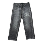 Dropseason2 Jeans Tinta Unita con Logo per Bambino SS25K012 NERO DROPSEASON2 
