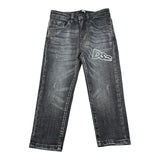 Dropseason2 Jeans Tinta Unita con Logo per Bambino SS25K012 NERO DROPSEASON2 