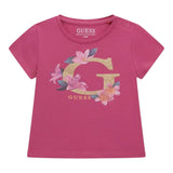 Guess T-Shirt Girocollo Tinta Unita con Stampa per Neonata A5GI02K6YW4X FUXIA GUESS 