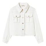 Twinset Camicia Tinta Unita con Tasche per Bambina 251GJ2QQ1 BIANCO TWINSET 