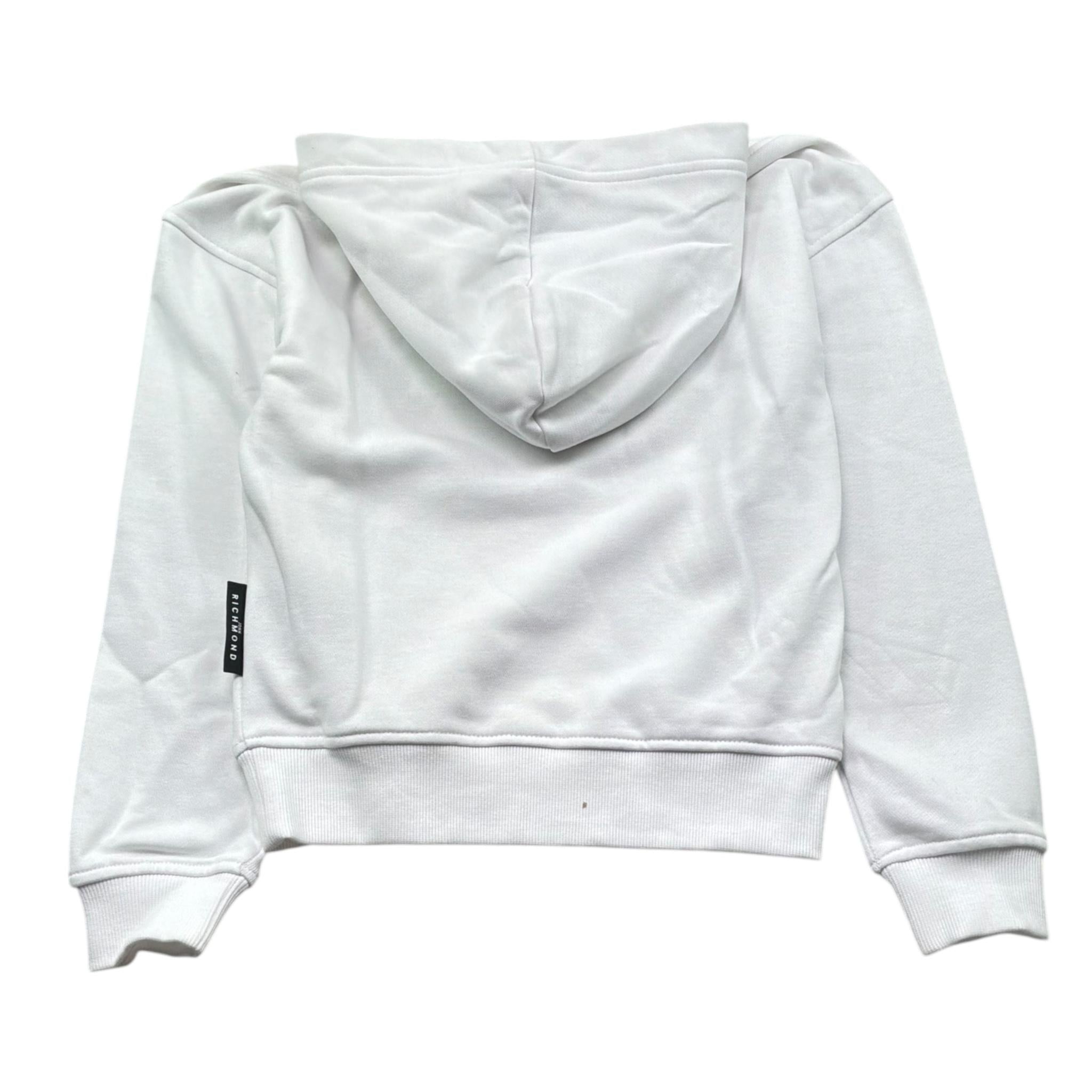 John Richmond Felpa Tinta Unita con Cappuccio E Stampa per Bambino RBP26040FE BIANCO JOHN RICHMOND 
