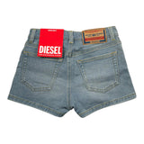 Diesel Short In Denim tinta unita Azzurro per Bambina J00205 AZZURRO DIESEL 