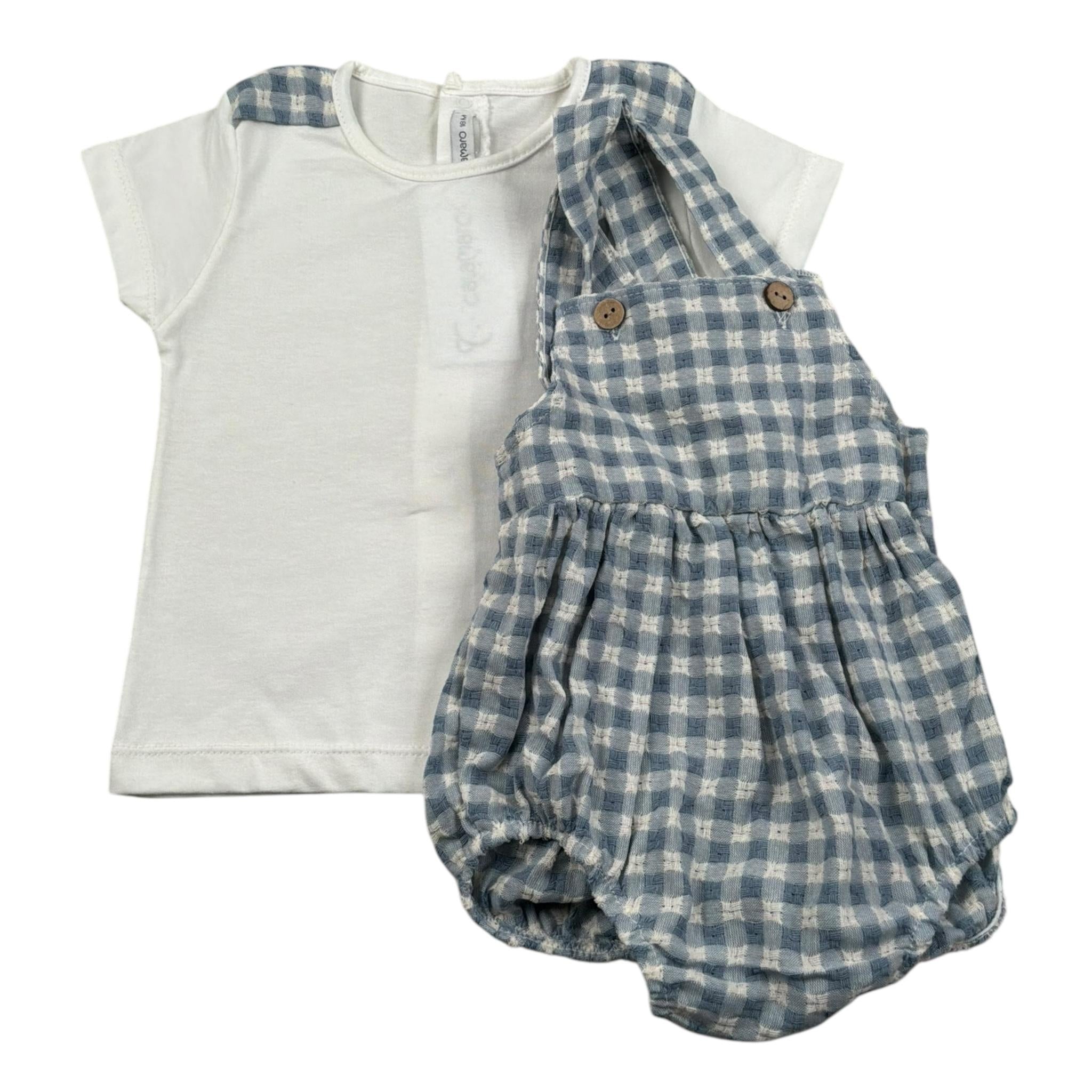 Calamaro Completo 2 Pezzi T-Shirt-Pagliaccetto per Neonato 11127 BIANCO CALAMARO 