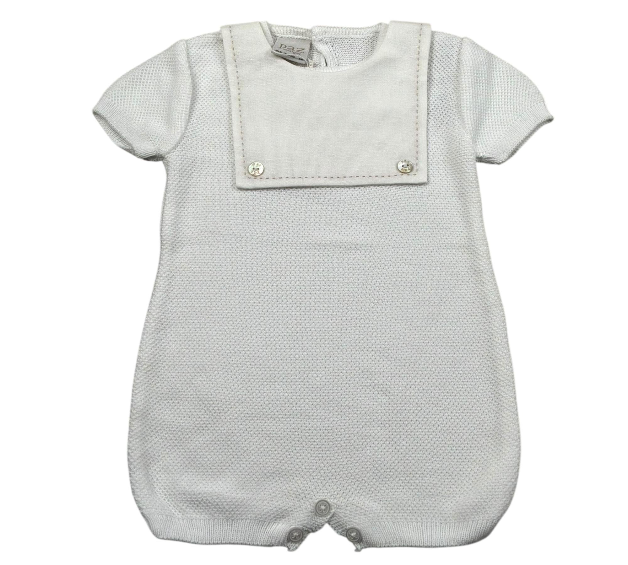 Paz Rodriguez Pagliaccetto Mezza Manica Tinta Unita per Neonato 005122715 BIANCO PAZ RODRIGUEZ 