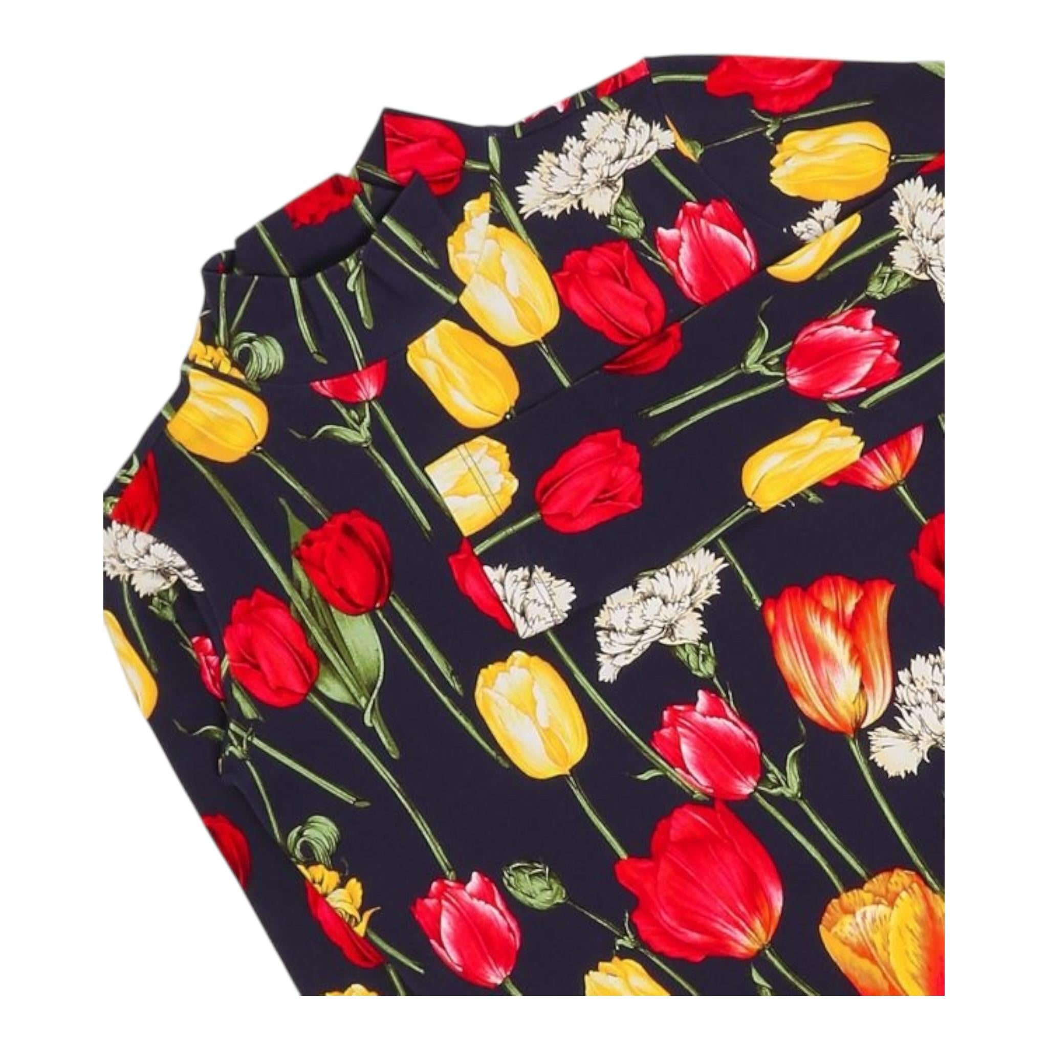 DOLCE & GABBANA shirt tinta unita mezzo collo con stampa Blu per Neonata L5JTLEN BLU DOLCE & GABBANA 