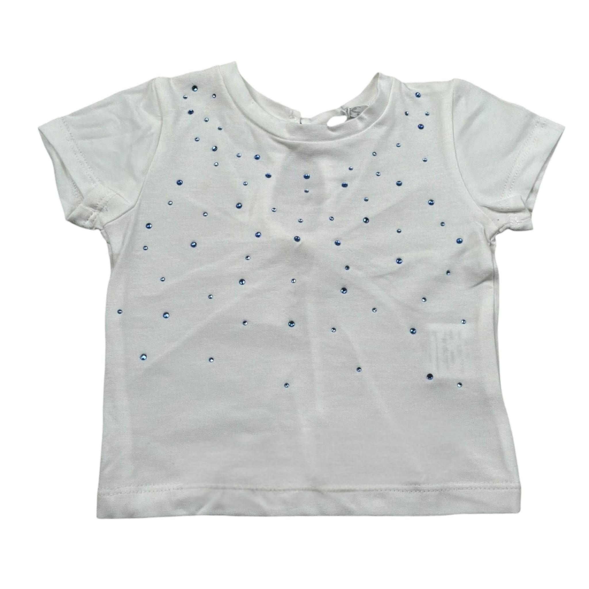 M+E' T-Shirt Girocollo tinta unita con Brillantini Bianco per Neonata UE1786 BIANCO M+E' 