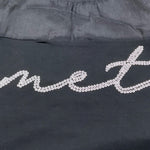 Met Cantta Tinta Unita con Stampa per Bambina ME327 NERO MET 