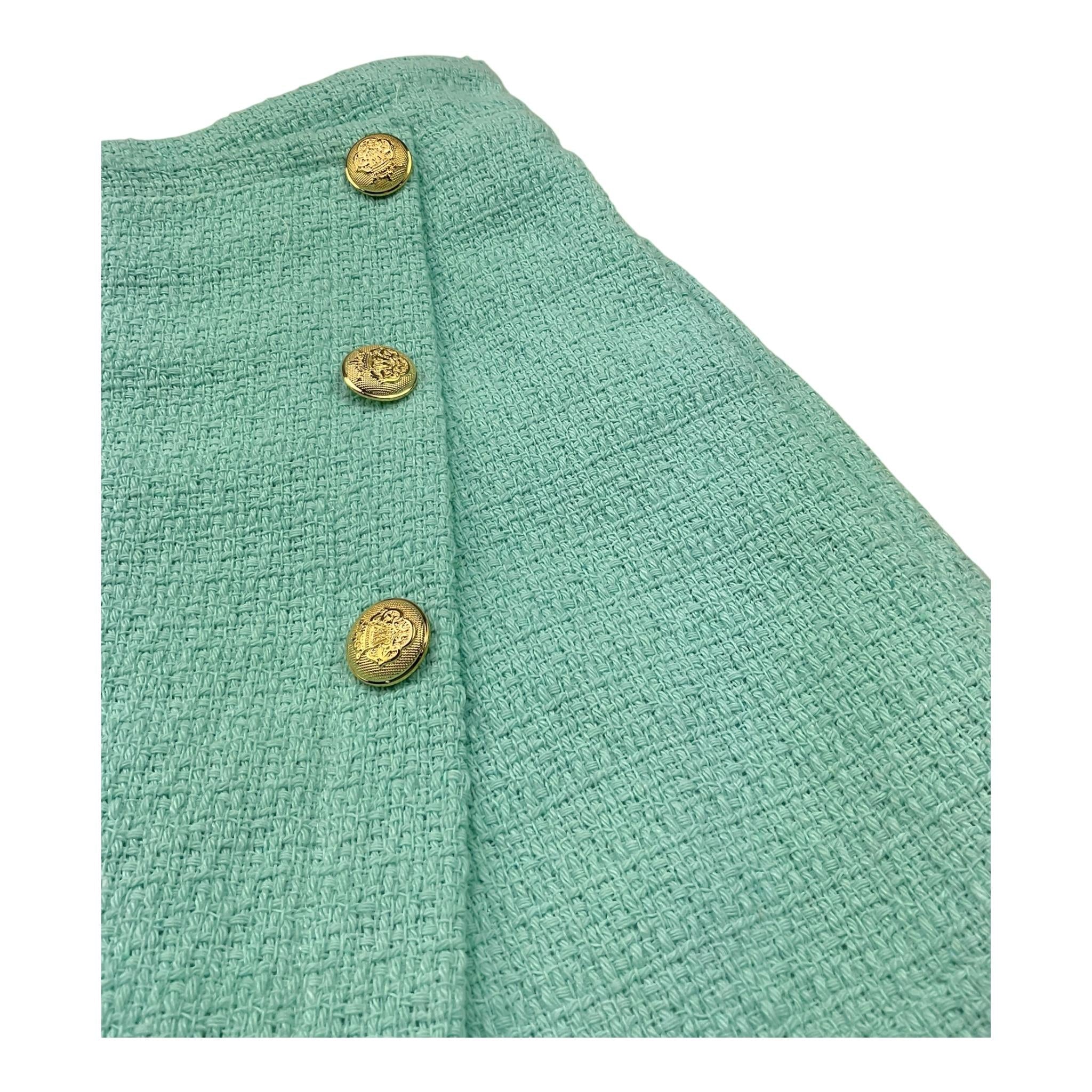 Janice Short Tinta Unita Modello Gonna per Bambina JN521R VERDE ACQUA JANICE 