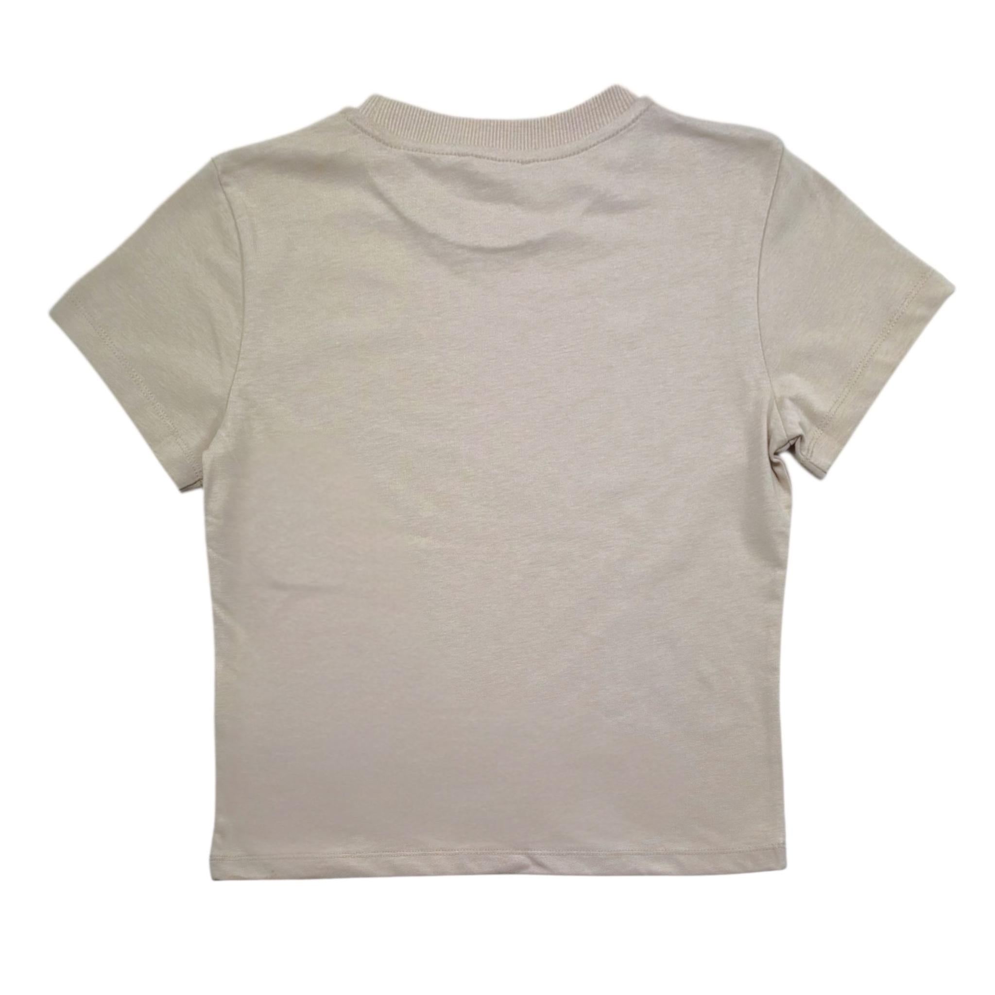 Moschino T-Shirt Girocollo Tinta Unita con Stampa per Bambina HXM058 BEIGE MOSCHINO 