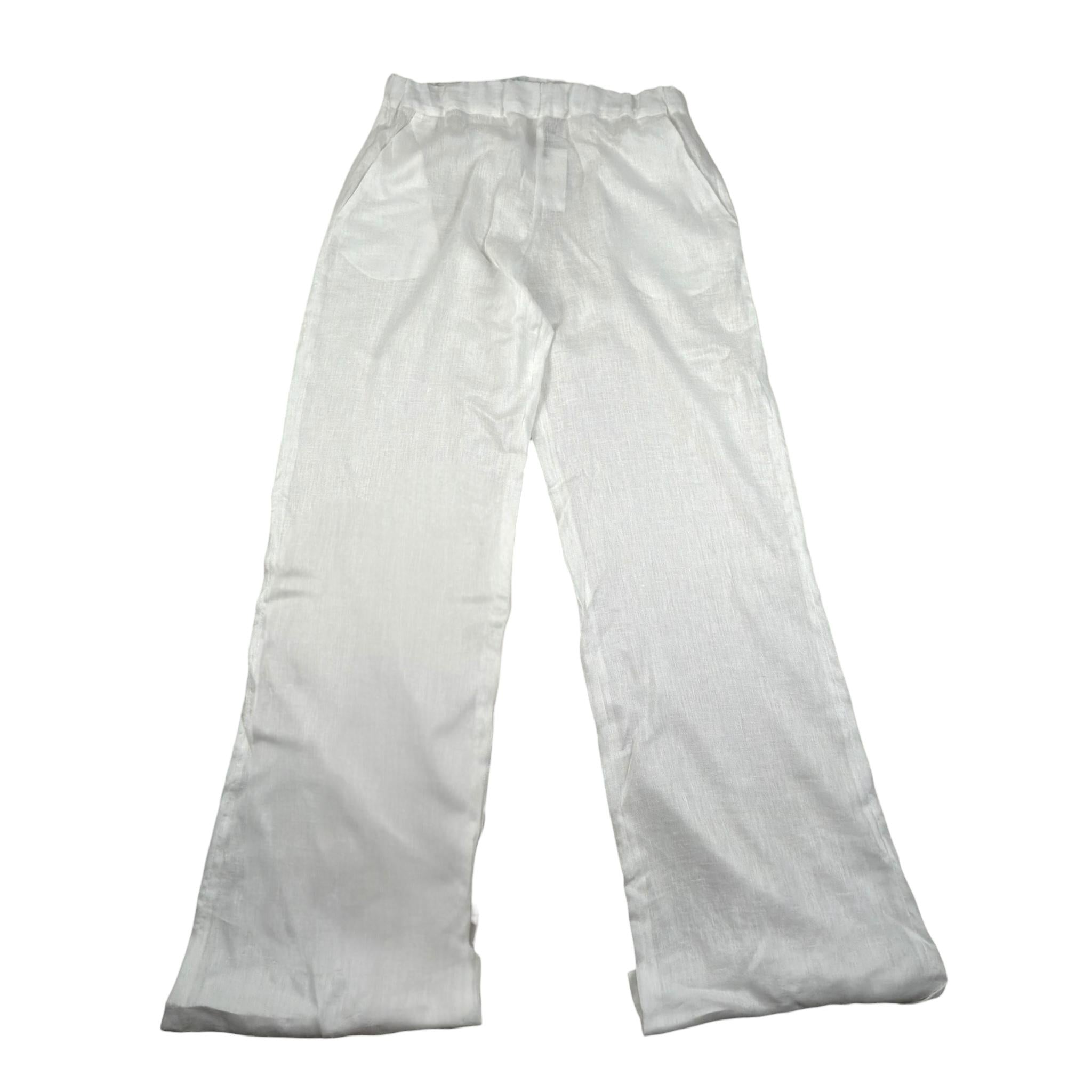 Xacus Pantalone Tinta Unita con Elastico In Vita per Bambina 85112 BIANCO XACUS 