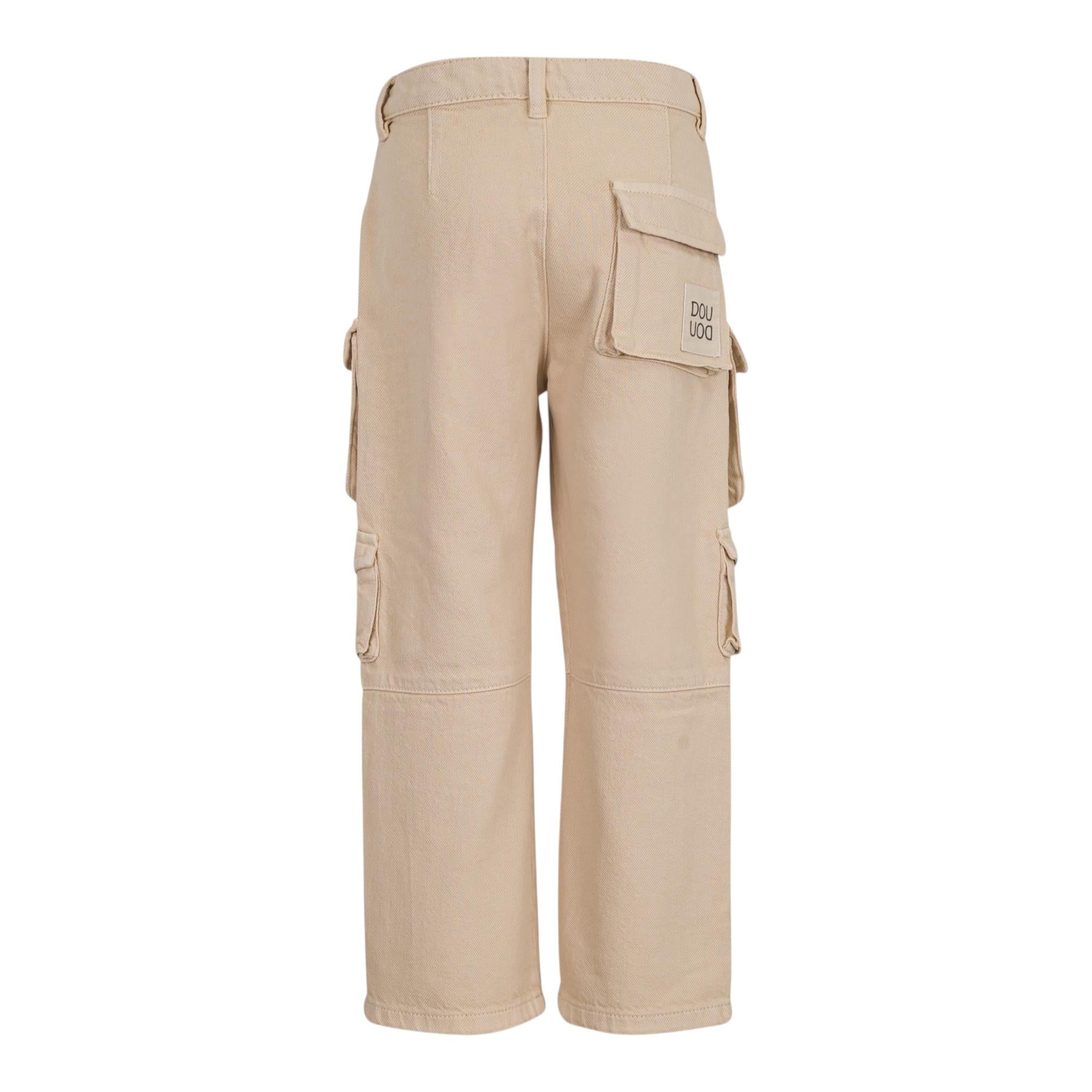 Dou Dou Pantalone Modello Cargo Tinta Unita per Bambina DW6P30X BEIGE DOU DOU 