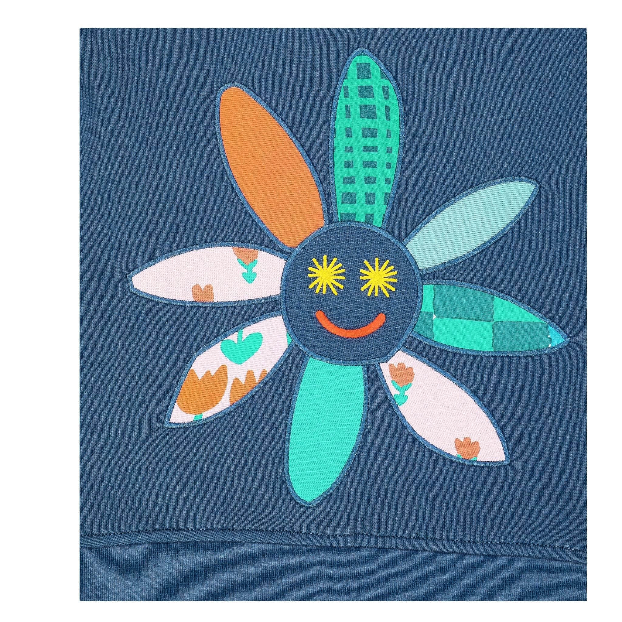 STELLA McCARTNEY felpa chiusa girocollo tinta unita con stampe in contrasto Blu per Neonata TT4B80 BLU STELLA McCARTNEY 