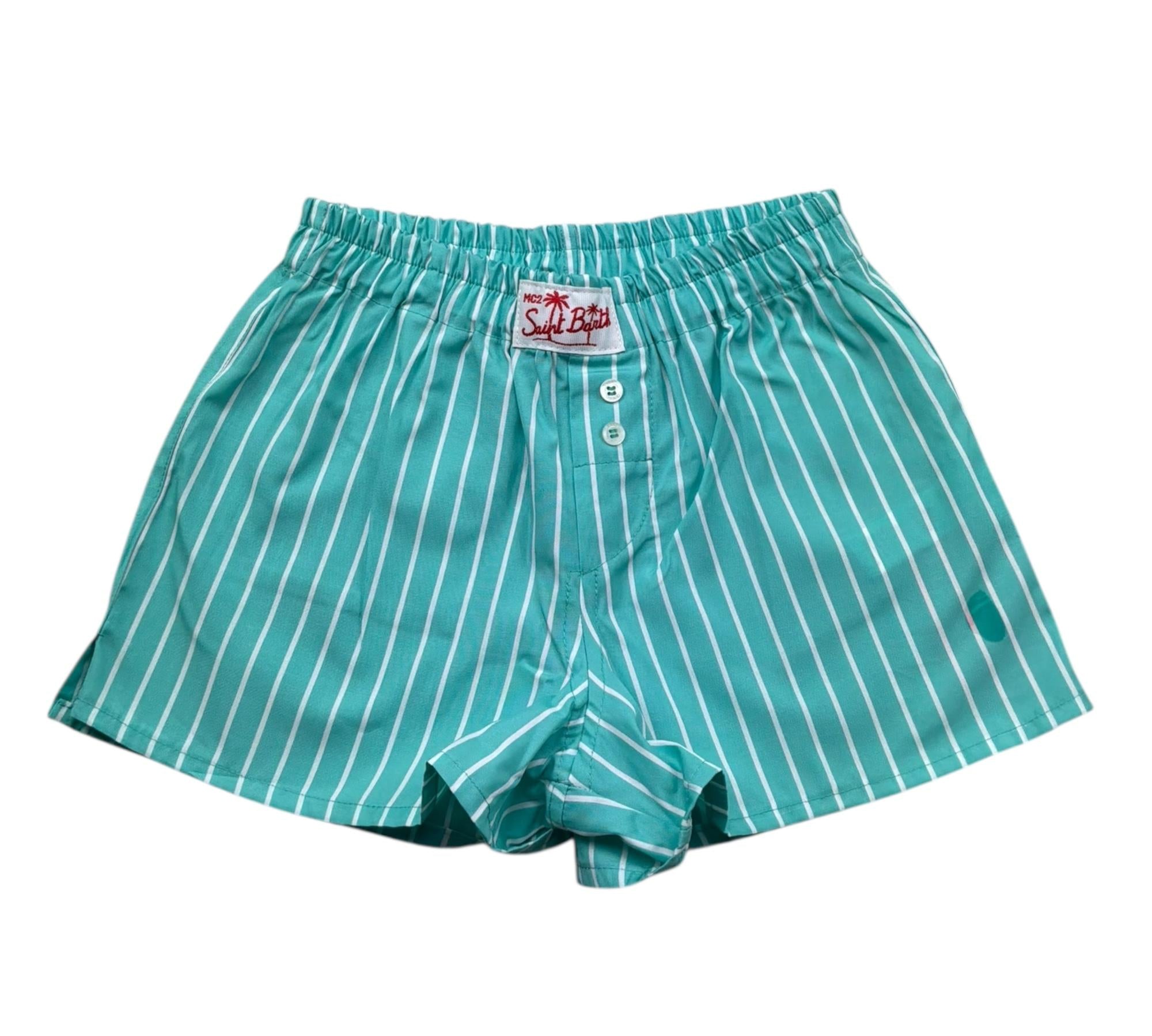 Saint Barth Short Tinta Unita con Elaatico In Vita per Bambina BODY VERDE ACQUA SAINT BARTH 