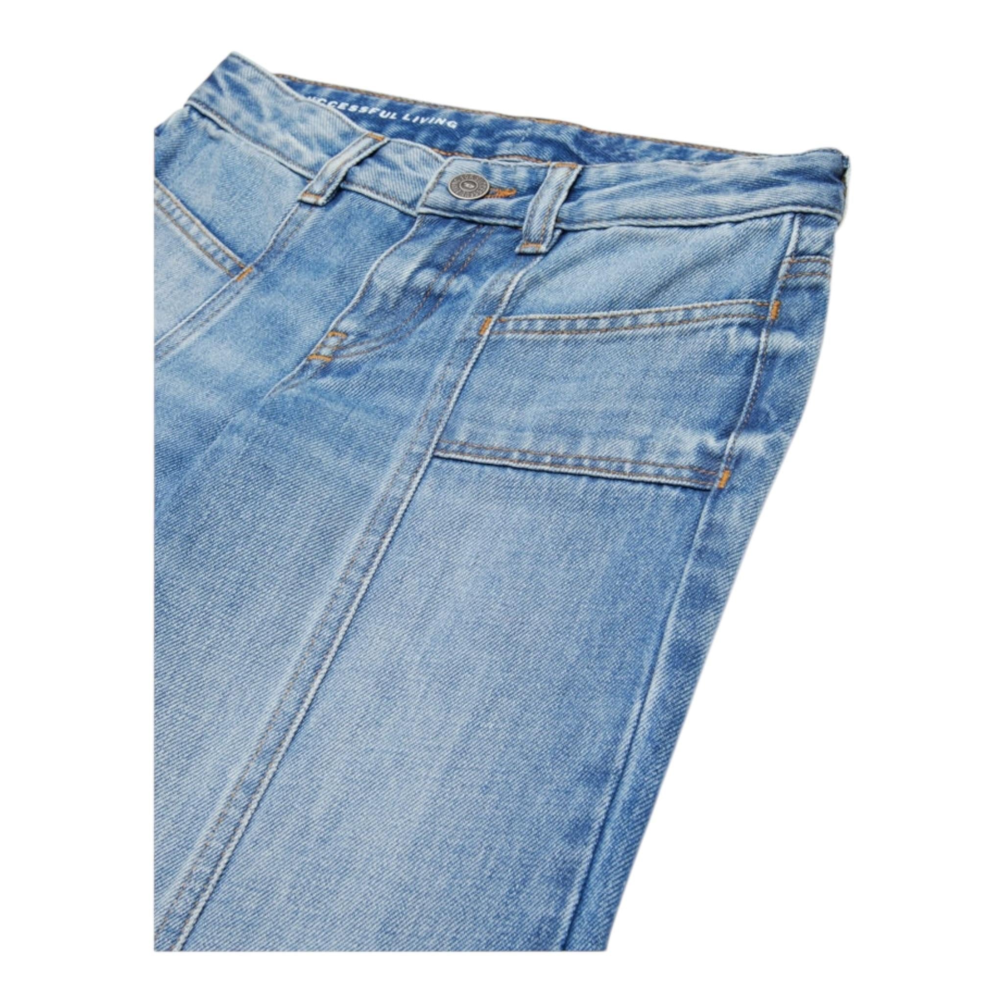 Diesel Jeans Tinta Unita Modello Palazzo per Bambina J01919 BLU DIESEL 