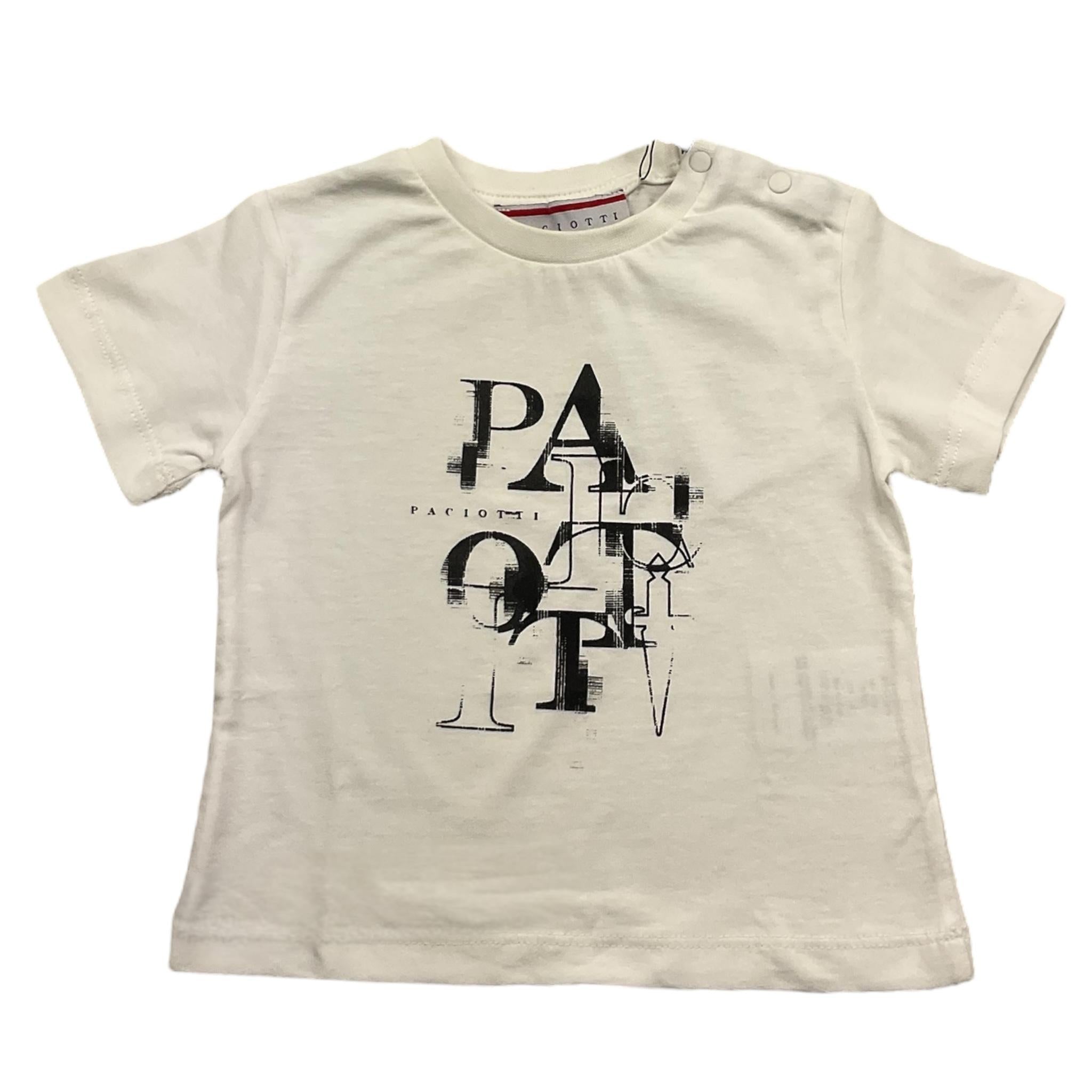 Cesare Paciotti T-Shirt Girocollo Tinta Unita con Stampa per Neonato TSP5167BNX BIANCO CESARE PACIOTTI 