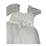 Notaro Of Kids Abito Giromanica Tinta Unita con Tulle per Bambina K22106 BIANCO NOTARO OF KIDS 